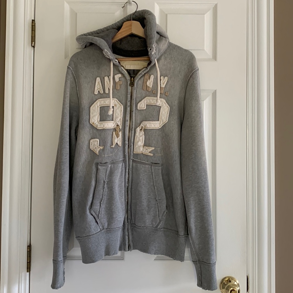 Abercrombie & Fitch Mens Grey Zip Up Hoodie